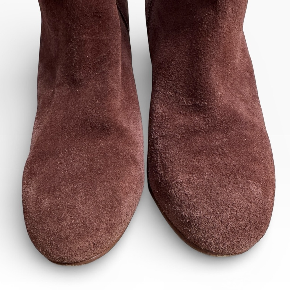 Soludos Midheel Venetian Suede Ankle Booties Mahogany US Size 9 Minimalist - Picture 7 of 9